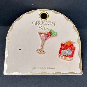 Anthropologie Sweet Treat Brooches Set Of 2 Brooch Pins Drink Related! NWT